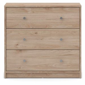 TWILUM May kommode, m. 3 skuffer - naturfolie og plast