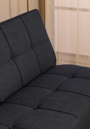 ACT NORDIC Perugia bäddsoffa - mörkgrtt tyg och svart stl