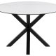 ACT NORDIC Heaven Esstisch, rund – weiße Keramik und schwarzer Stahl (119)