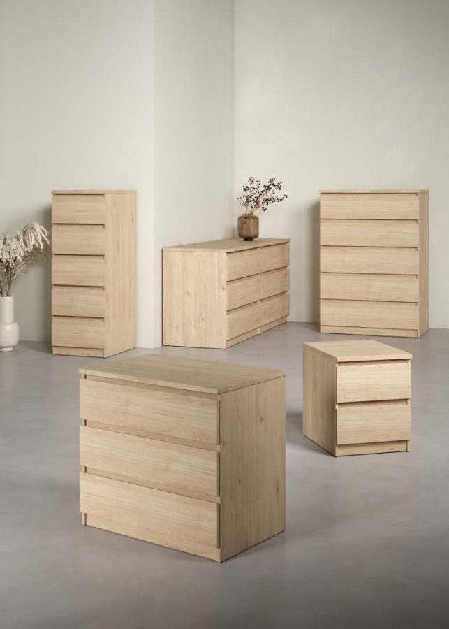 TVILUM Naia Kommode 5 skuffer - ParcelJackson Hickory