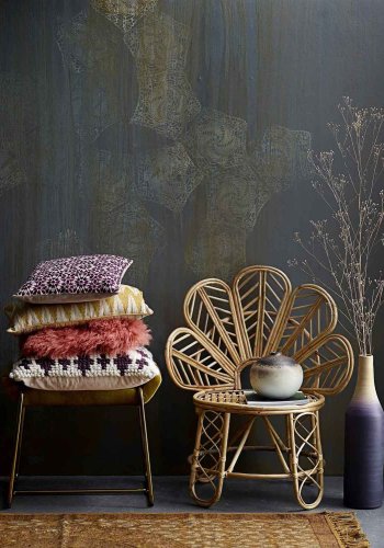 BLOOMINGVILLE Megan Hocker - gelbgrünes Polyester und Metall, rechteckig (60x36)