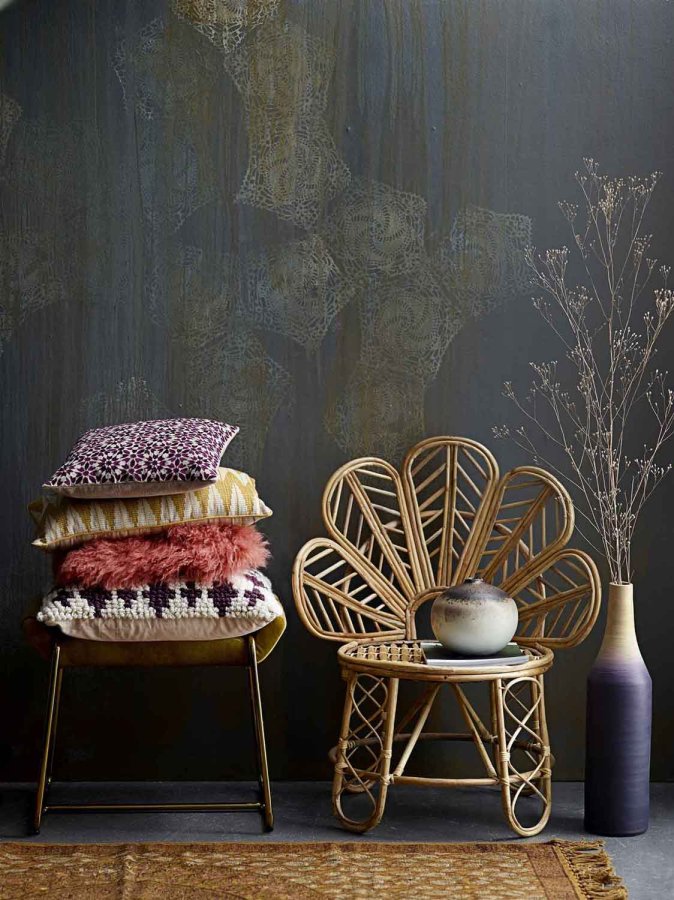 BLOOMINGVILLE Megan Hocker - gelbgrünes Polyester und Metall, rechteckig (60x36)