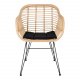 HOUSE NORDIC Trieste spisestuestol - naturrotting/metall, m. armlener, inkl. pute