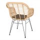 HOUSE NORDIC Trieste spisestuestol - naturrotting/metall, m. armlener, inkl. pute