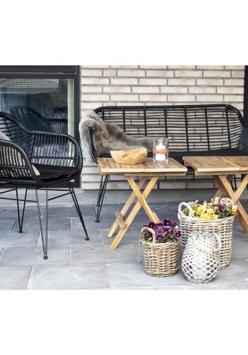 HOUSE NORDIC Trieste spisestuestol - sort rotting/metall, med pute