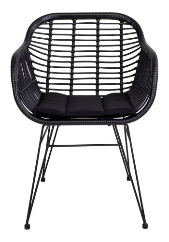 HOUSE NORDIC Trieste spisestuestol - sort rotting/metall, med pute