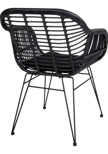 HOUSE NORDIC Trieste spisestuestol - sort rotting/metall, med pute