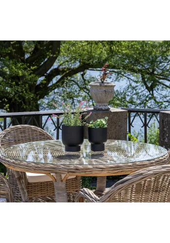 HOUSE NORDIC Hagebord, kubu/glassplate, gr, 120x77 cm