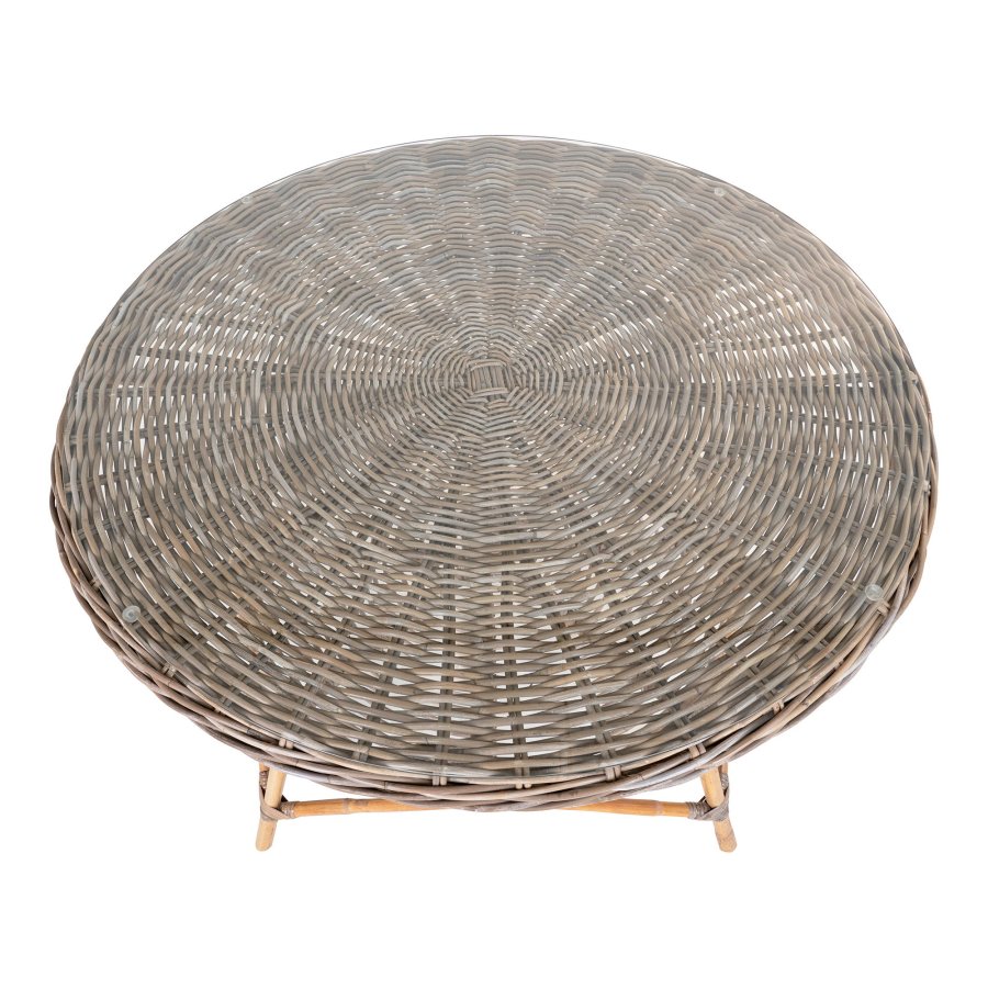 HOUSE NORDIC Hagebord, kubu/glassplate, gr, 120x77 cm