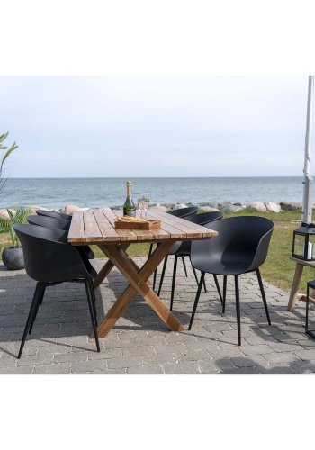 HOUSE NORDIC Roda spisestol, med armlener - sort plast og sort stl