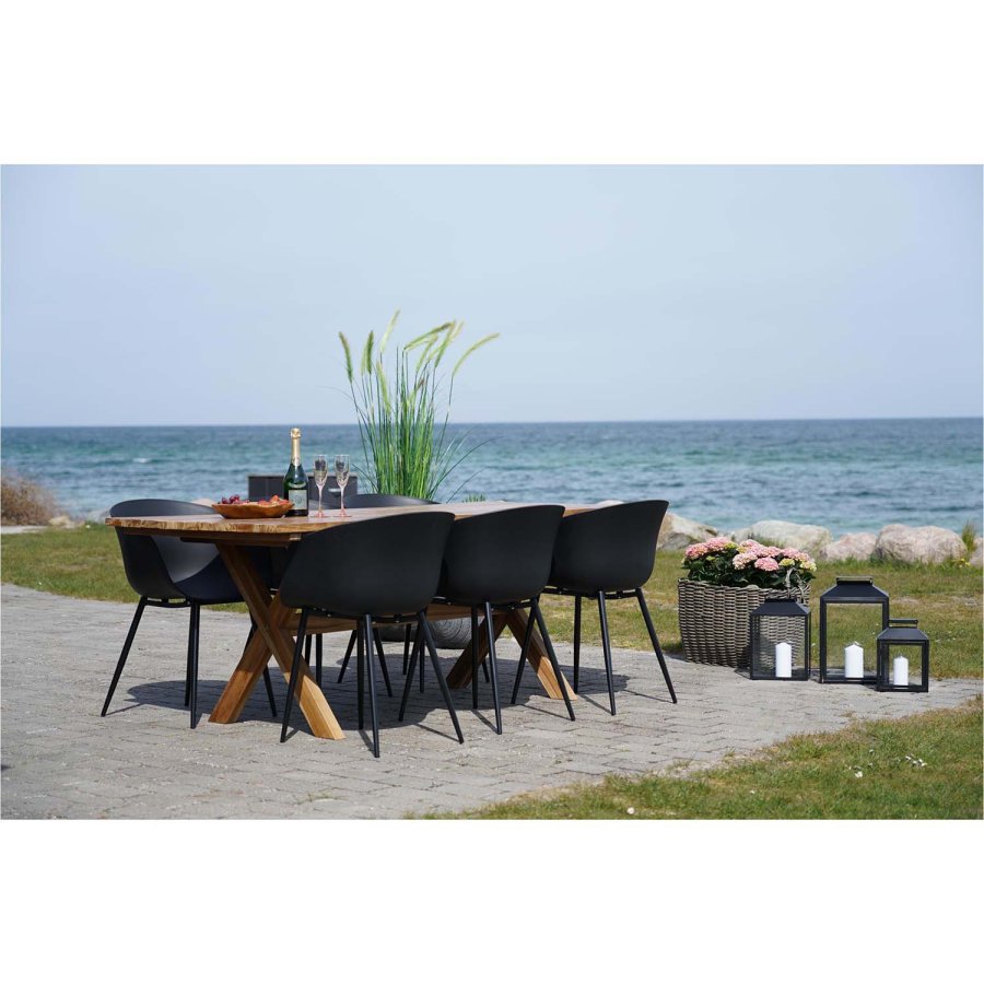 HOUSE NORDIC Roda spisestol, med armlener - sort plast og sort stl