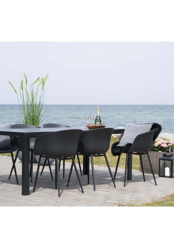 HOUSE NORDIC Roda spisestol, med armlener - sort plast og sort stl