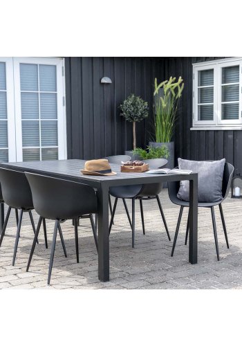 HOUSE NORDIC Roda spisestol, med armlener - sort plast og sort stl