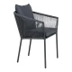 HOUSE NORDIC Salerno Spisestol, aluminium/polyester, mrkegr tau med sort ramme, inkl. pute