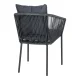 HOUSE NORDIC Salerno Spisestol, aluminium/polyester, mrkegr tau med sort ramme, inkl. pute