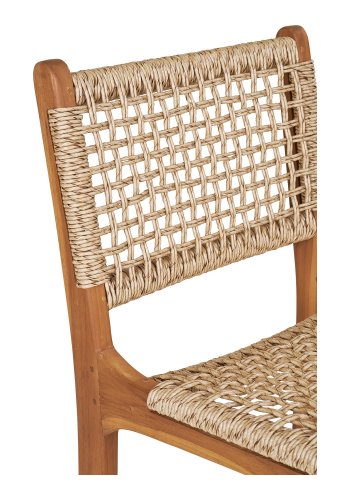 HOUSE NORDIC Derby-benkstol, med ryggsttte og fotsttte - naturlig polyrattan og teak