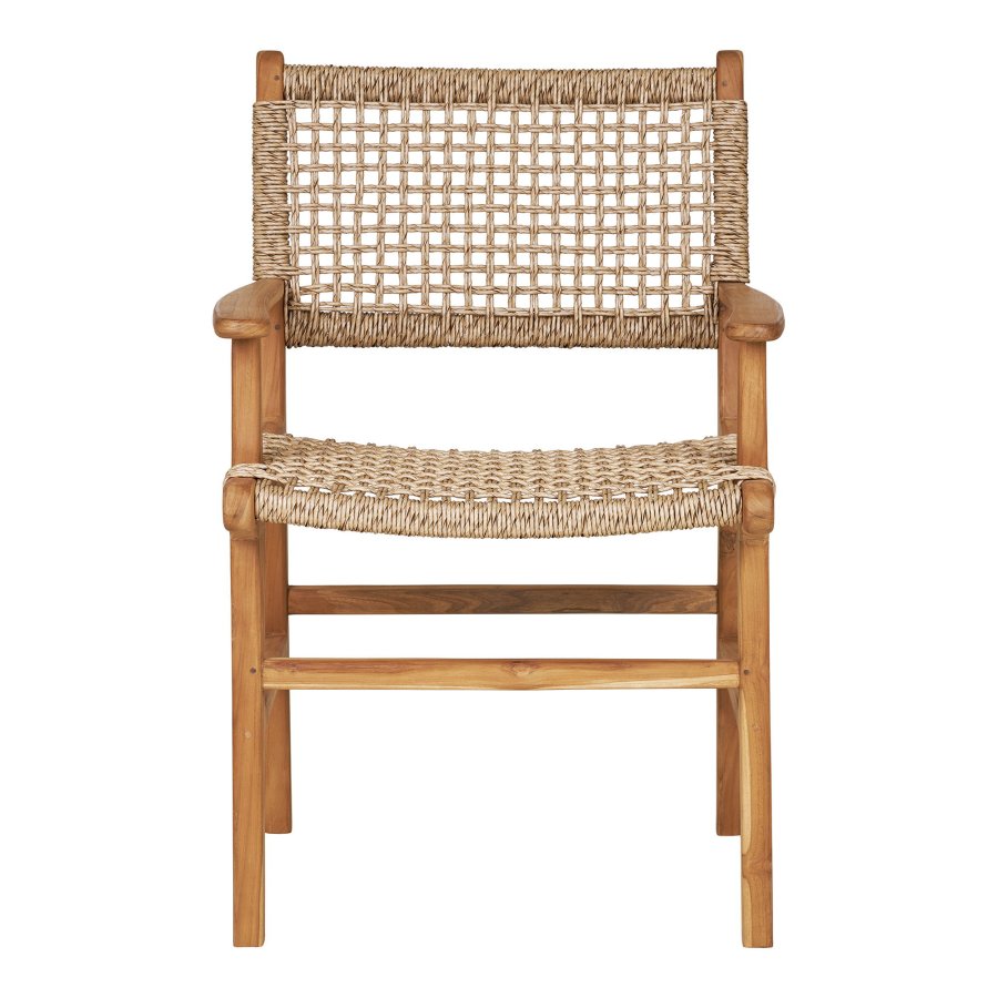 HOUSE NORDIC Derby spisestuestol, med armlener - naturlig polyrattan og teak