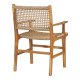 HOUSE NORDIC Derby spisestuestol, med armlener - naturlig polyrattan og teak