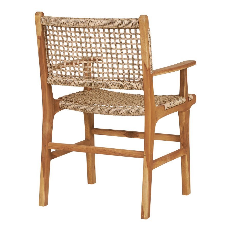HOUSE NORDIC Derby spisestuestol, med armlener - naturlig polyrattan og teak