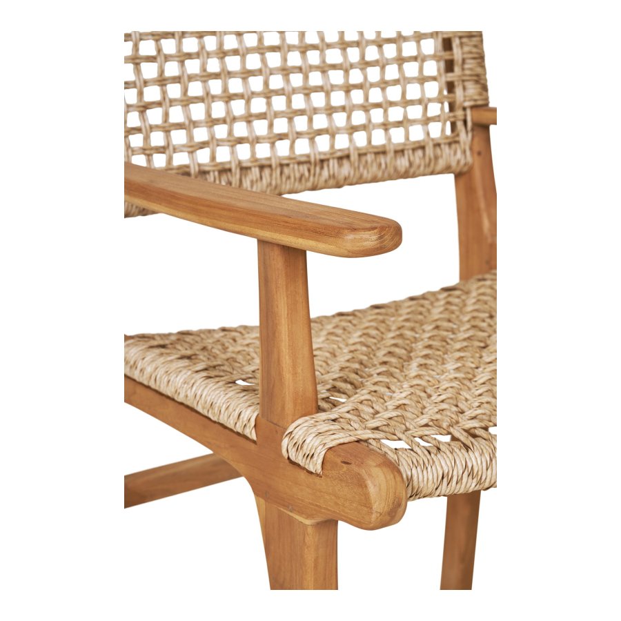 HOUSE NORDIC Derby spisestuestol, med armlener - naturlig polyrattan og teak