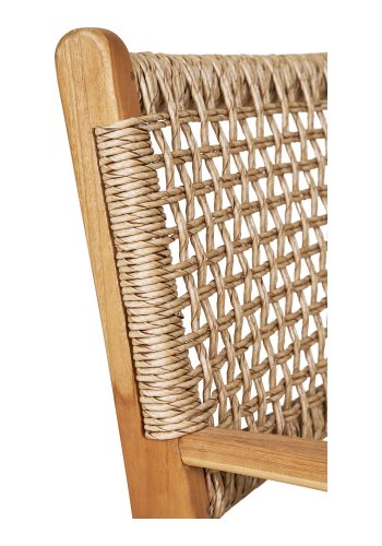 HOUSE NORDIC Derby spisestuestol, med armlener - naturlig polyrattan og teak