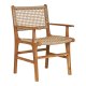 HOUSE NORDIC Derby spisestuestol, med armlener - naturlig polyrattan og teak