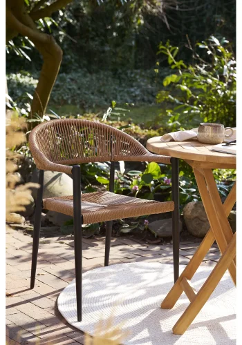 HOUSE NORDIC Canari spisestuestol - Spisestuestol, aluminium/PE-rotting, naturlig, svart ramme