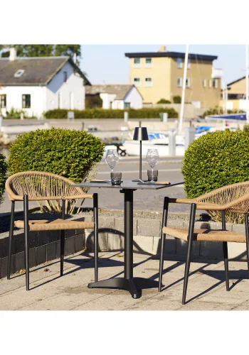 HOUSE NORDIC Canari spisestuestol - Spisestuestol, aluminium/PE-rotting, naturlig, svart ramme