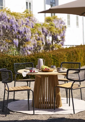 HOUSE NORDIC Nashville spisestuestol - Spisestuestol, teak, svart tau, svarte ben