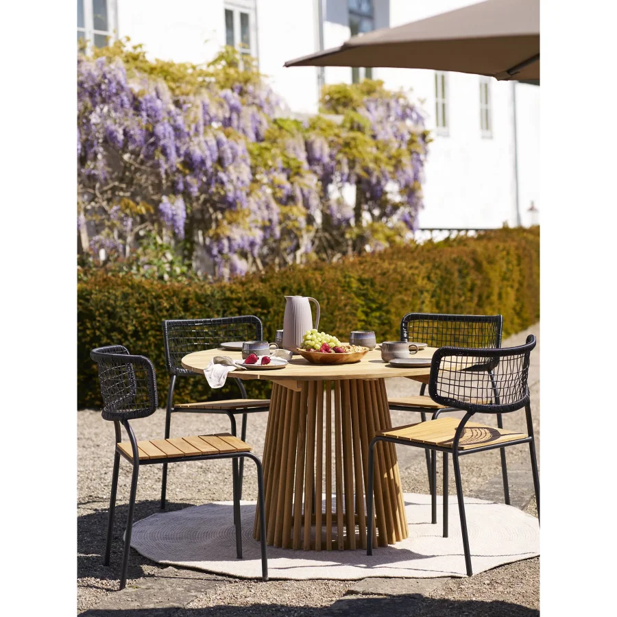 HOUSE NORDIC Nashville spisestuestol - Spisestuestol, teak, svart tau, svarte ben