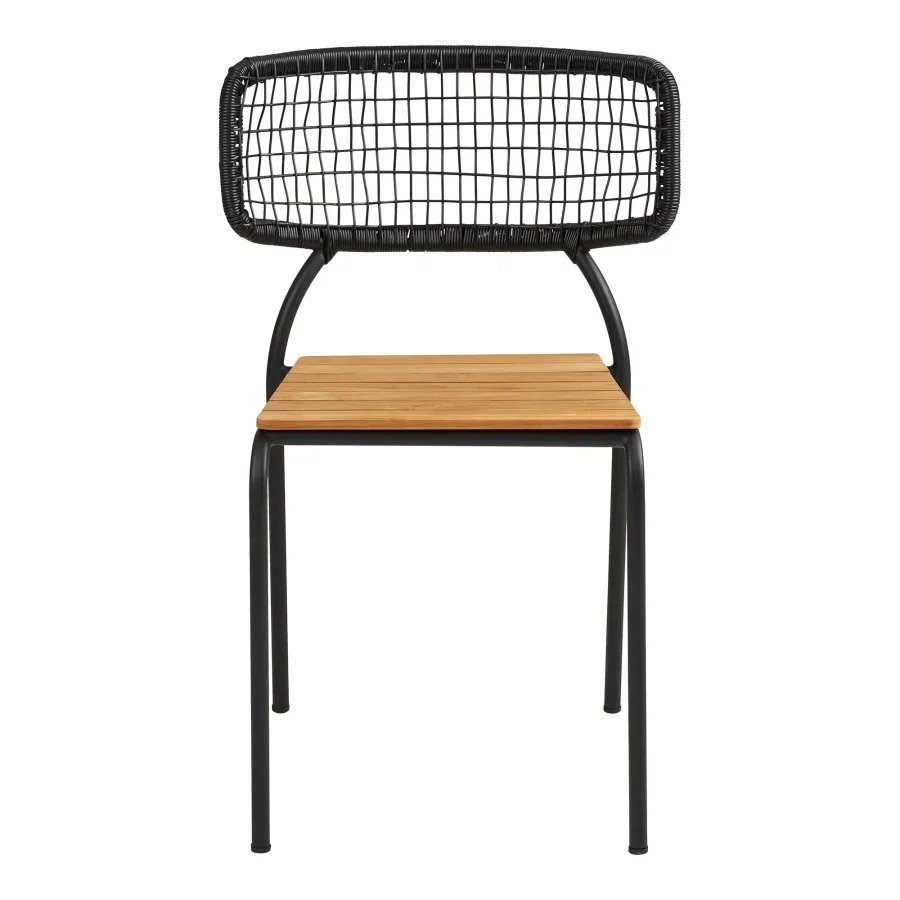 HOUSE NORDIC Nashville spisestuestol - Spisestuestol, teak, svart tau, svarte ben