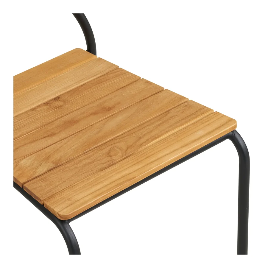 HOUSE NORDIC Nashville spisestuestol - Spisestuestol, teak, svart tau, svarte ben