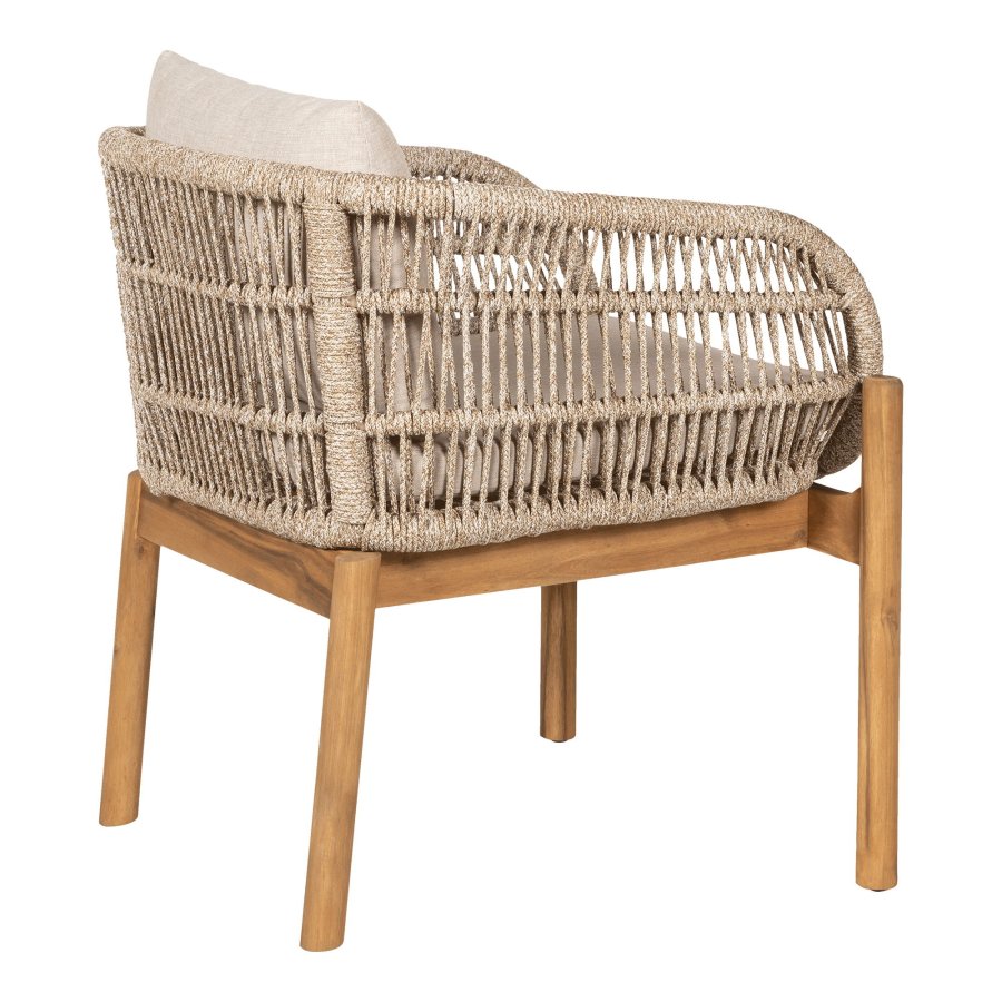 HOUSE NORDIC Terracina spisestuestol - Spisestuestol, akasie, beige, inkl. pute