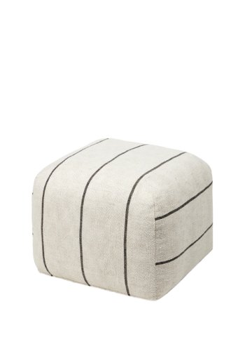 BROSTE COPENHAGEN Sigrid Pouf, quadratisch – Hellbeige und Schwarz (50x50)