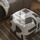BROSTE COPENHAGEN Mundo Pouf, quadratisch – Kängurubraun und Hellbeige (50x50)
