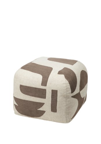 BROSTE COPENHAGEN Mundo Pouf, quadratisch – Kängurubraun und Hellbeige (50x50)