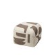 BROSTE COPENHAGEN Mundo Pouf, quadratisch – Kängurubraun und Hellbeige (50x50)