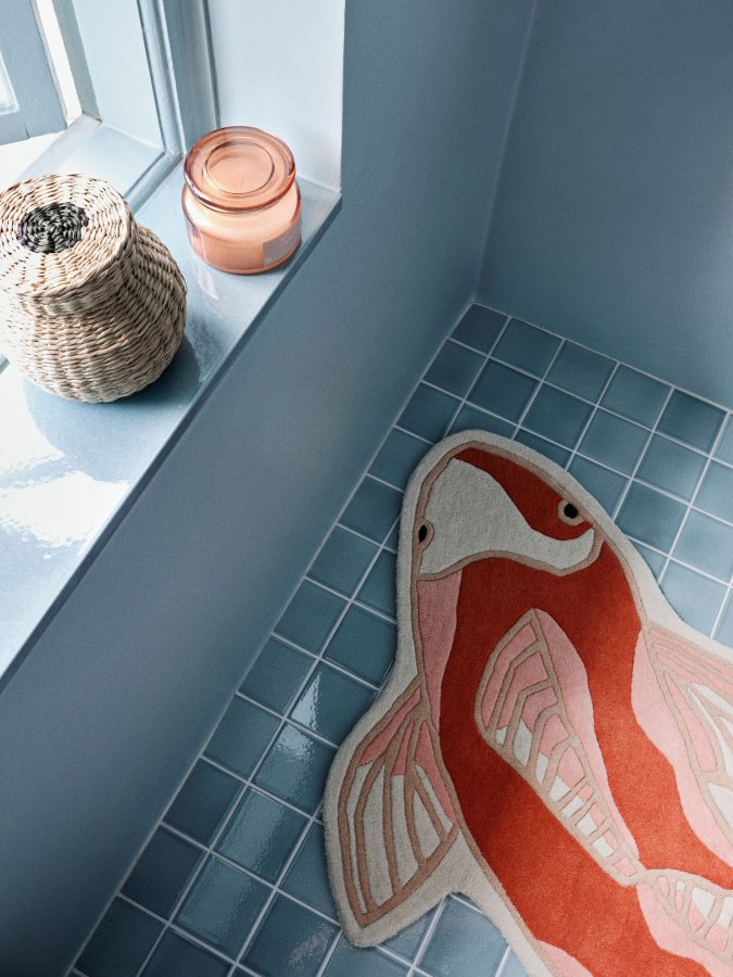 BROSTE COPENHAGEN Koi teppe - gresskar oransje ull/bomull (97x130)