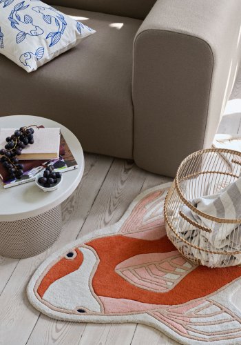 BROSTE COPENHAGEN Koi teppe - gresskar oransje ull/bomull (97x130)