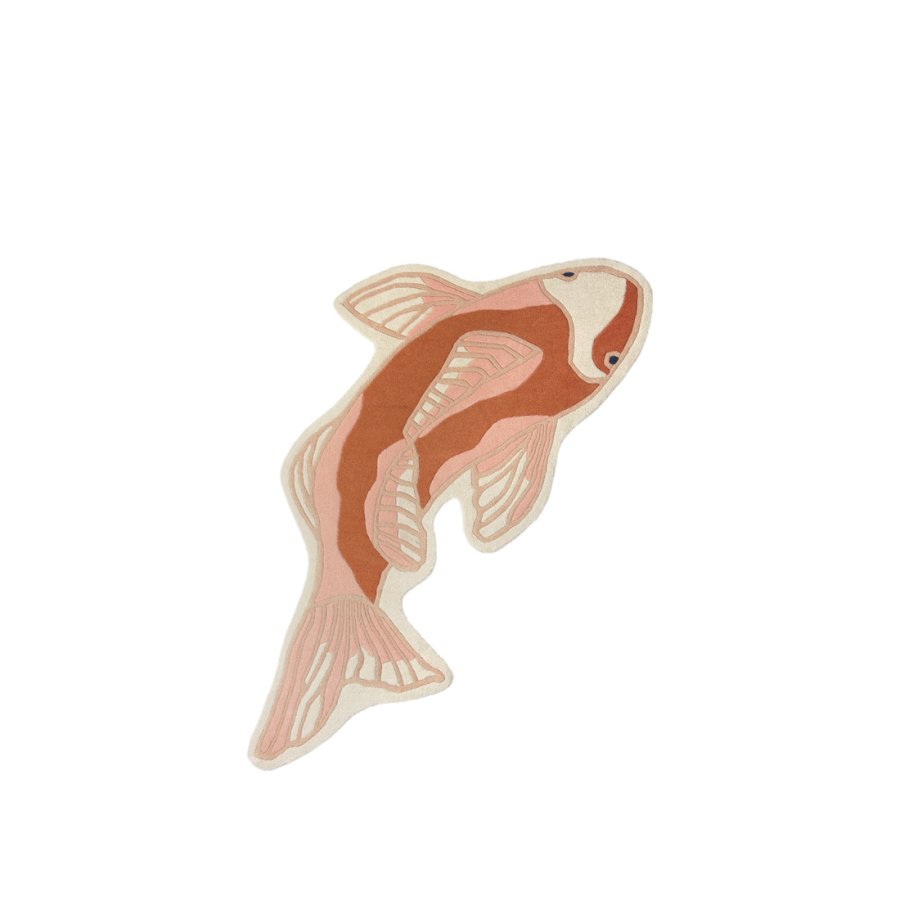 BROSTE COPENHAGEN Koi teppe - gresskar oransje ull/bomull (97x130)