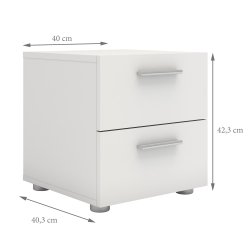 Pepe natbord - hvidt tr, m. 2 skuffer