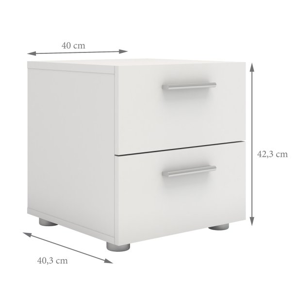 Pepe natbord - hvidt tr, m. 2 skuffer