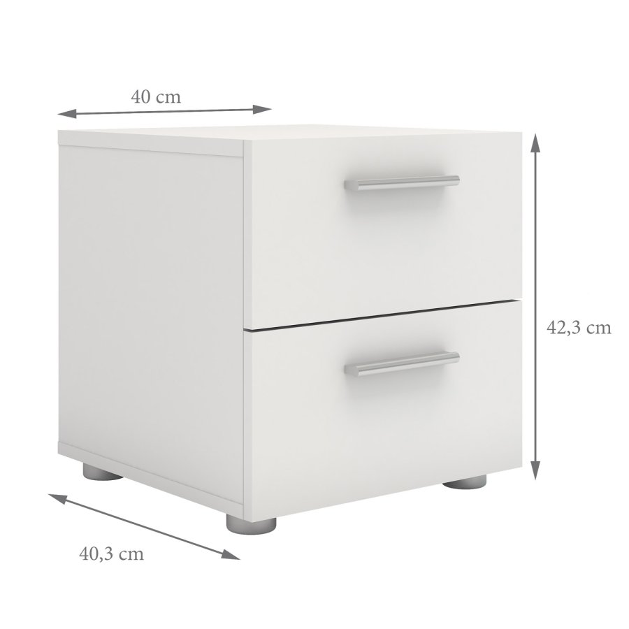 TVILUM Pepe natbord - hvidt tr, m. 2 skuffer