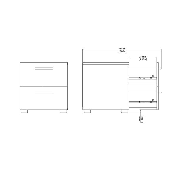 Pepe sengebord, m. 2 skuffer-sort folie og plastik 40x40,25