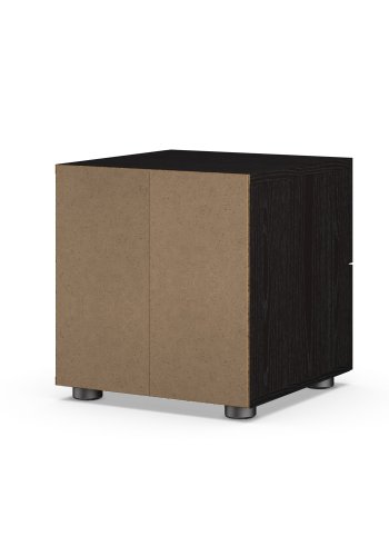 TVILUM Pepe Nachttisch, m. 2 Schubladen - schwarze Folie und Kunststoff (40x40,25)