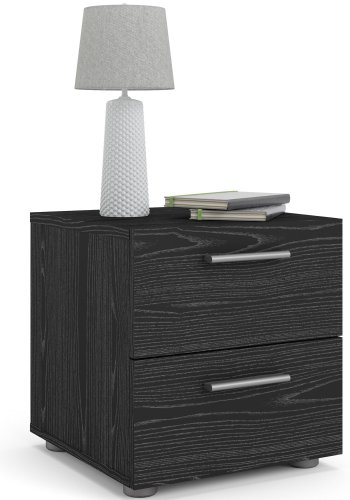 TVILUM Pepe sengebord, m. 2 skuffer - sort folie og plastik (40x40,25)