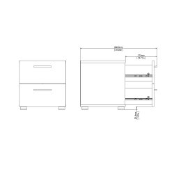 Pepe natbord - hvidt tr, m. 2 skuffer