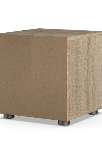 TVILUM Pepe Nachttisch, m. 2 Schubladen - eichenfarbene Folie und Kunststoff (40x40,25)