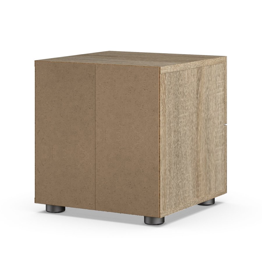 TVILUM Pepe Nachttisch, m. 2 Schubladen - eichenfarbene Folie und Kunststoff (40x40,25)