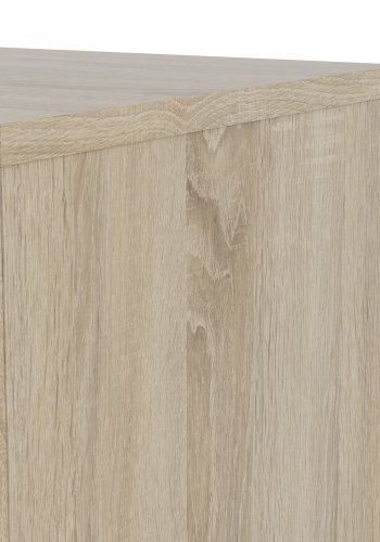 TVILUM Pepe Nachttisch, m. 2 Schubladen - eichenfarbene Folie und Kunststoff (40x40,25)